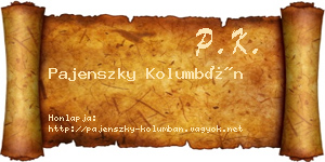 Pajenszky Kolumbán névjegykártya
